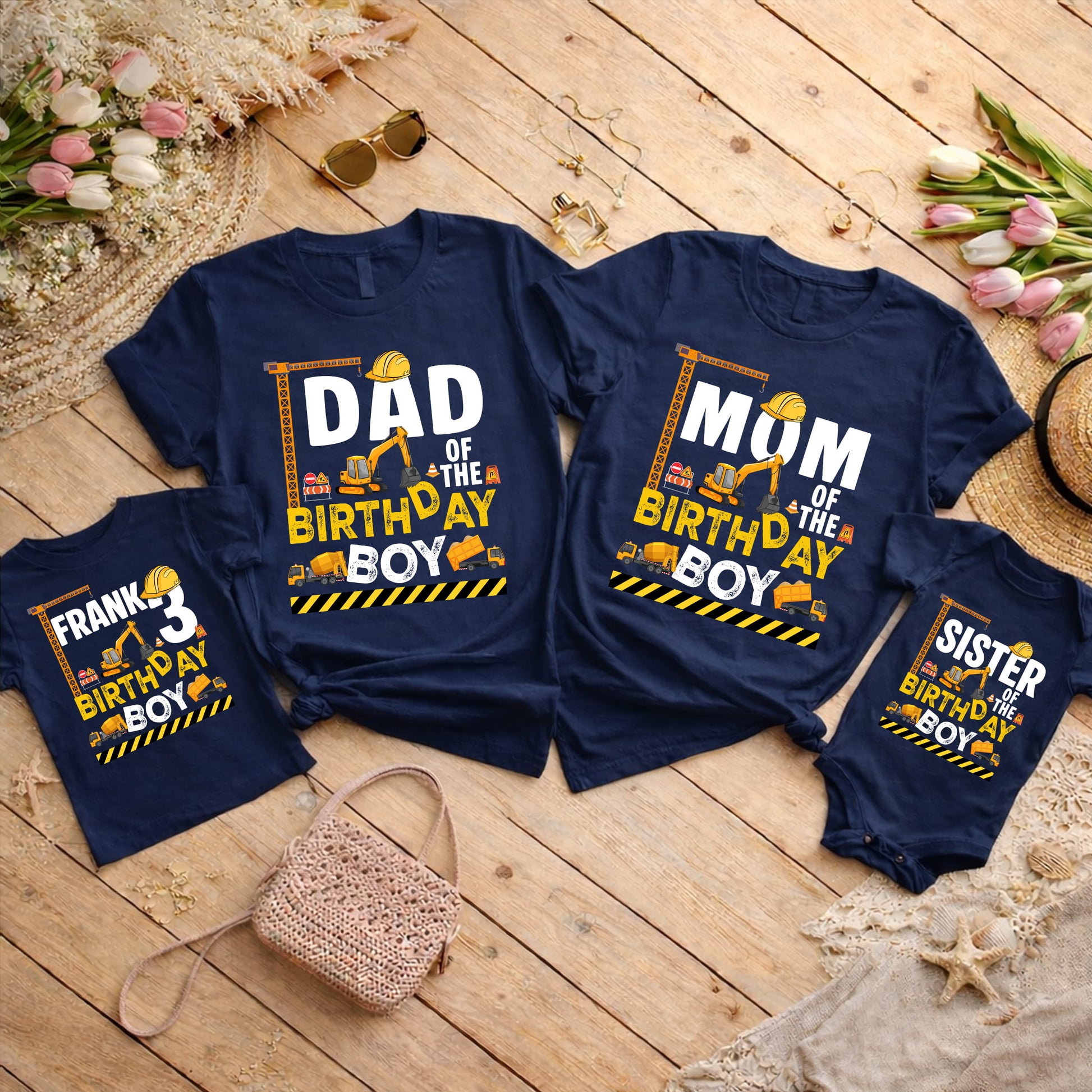 Construction Birthday Boy Family Matching Shirts