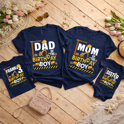 Construction Birthday Boy Family Matching Shirts