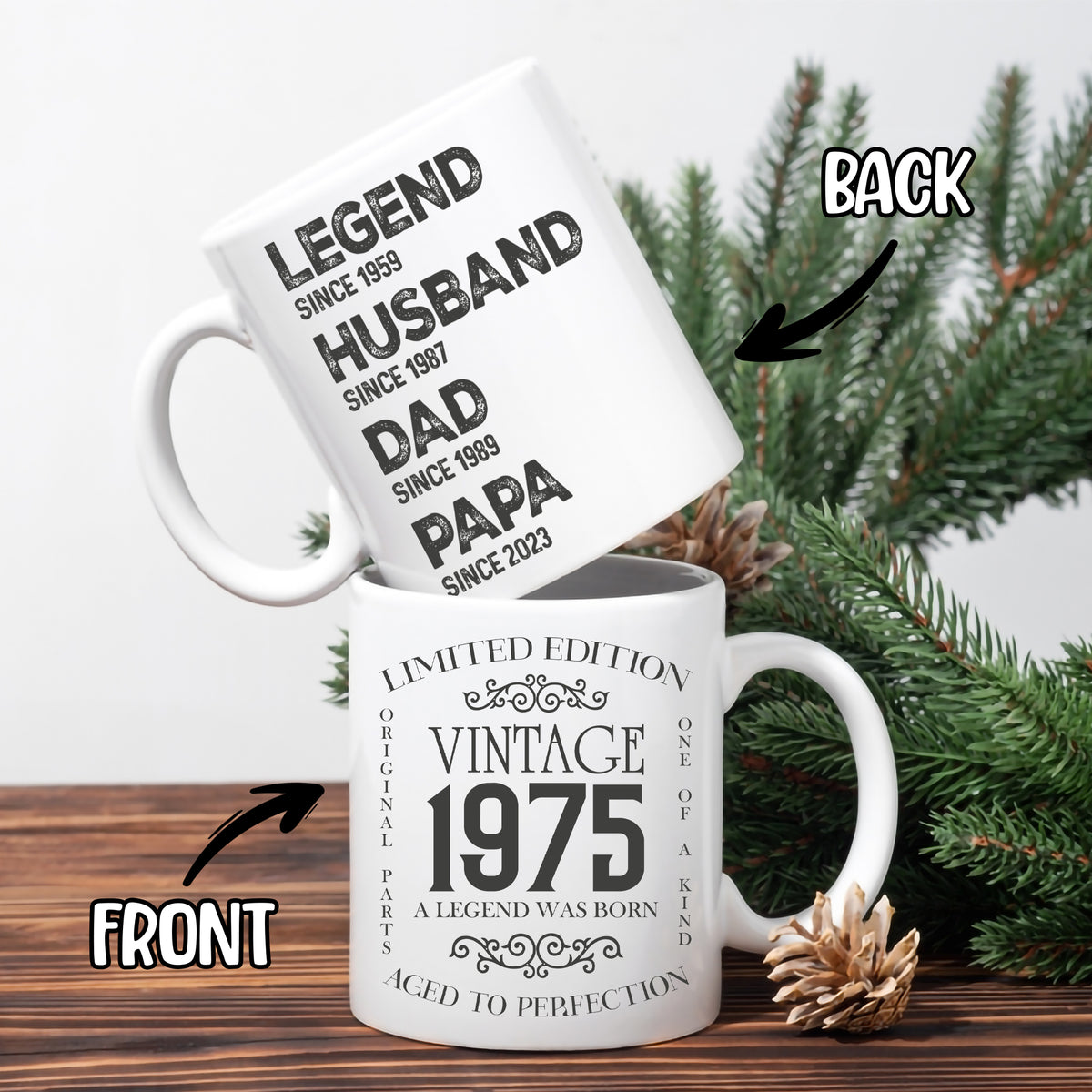 Personalized Vintage Birthday Gifts For Men Custom Coffee Mug 11Oz 15Oz
