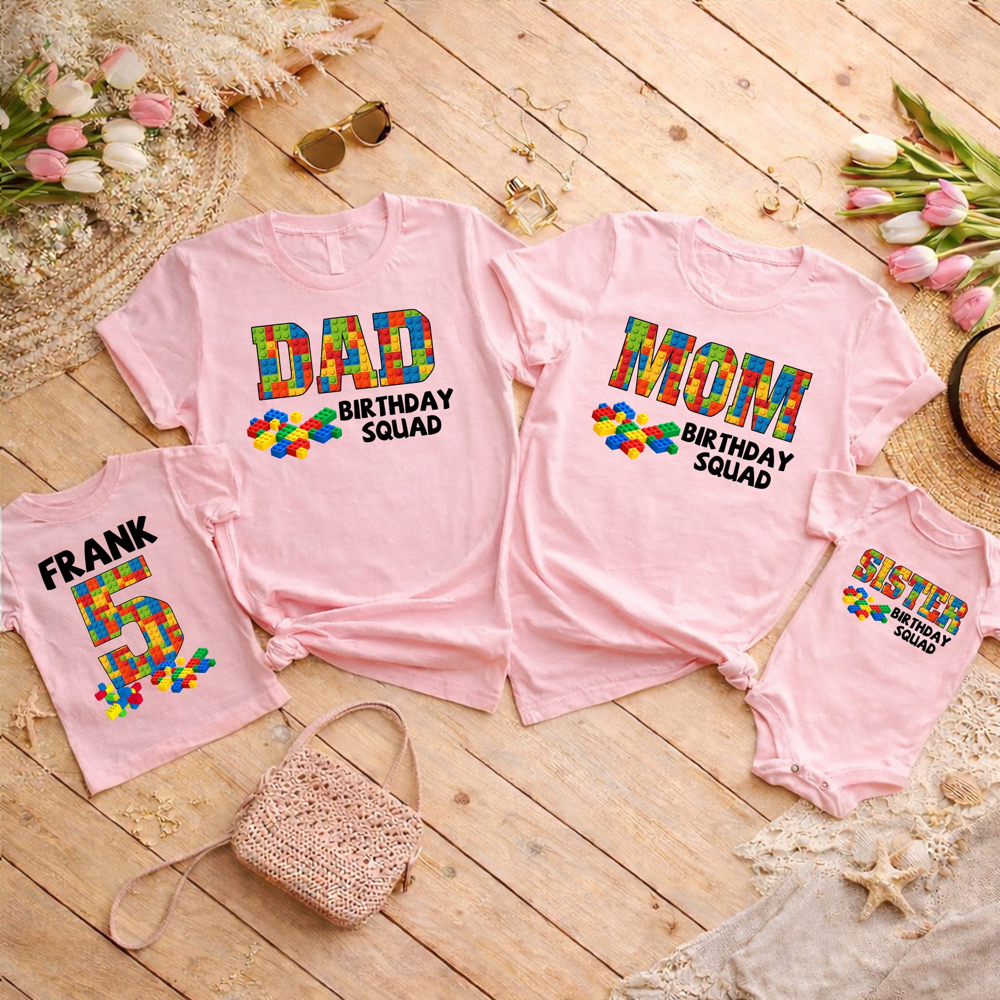 Building Block Birthday Squad Family Matching Shirts