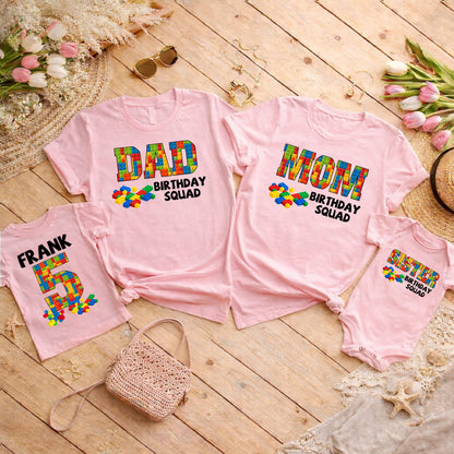 Building Block Birthday Squad Family Matching Shirts