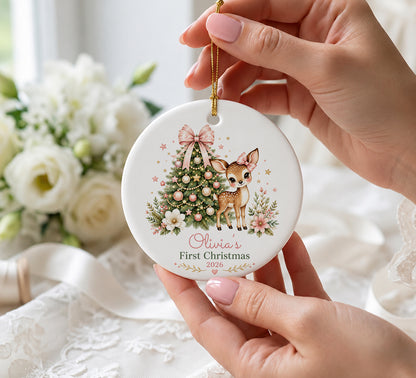Personalized Baby Ornament - Christmas, Birthday Gifts for New Mom Dad - Custom Babies First Ornament
