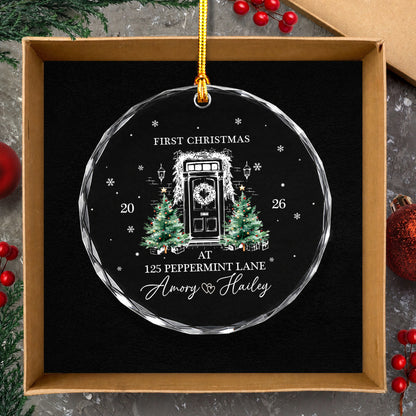First Christmas New Home Custom Name Glass Xmas Ornament 2026