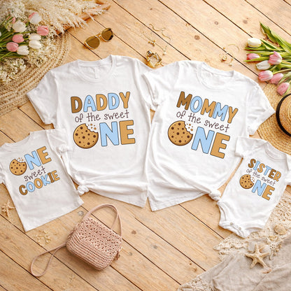 Sweet One Cookie First Birthday Family Matching Shirts
