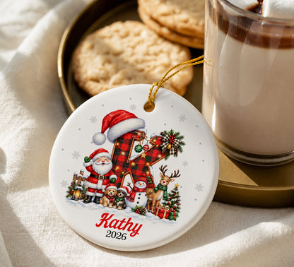 Personalized Christmas Letter Name Ornament: 2025 Family Keepsake Gift