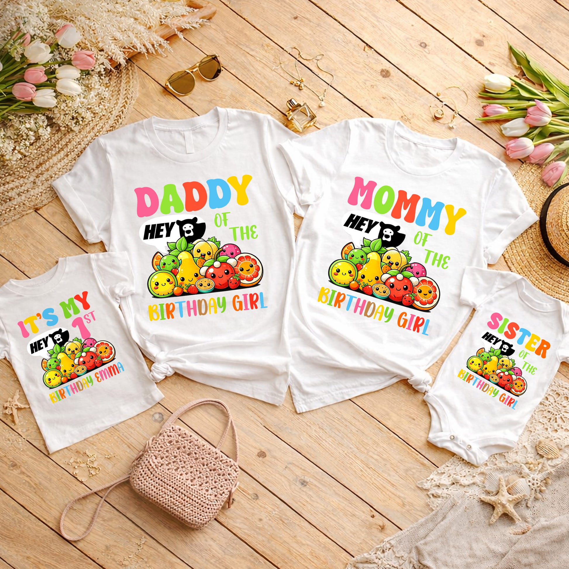 Personalized family birthday shirts for girl birthday party