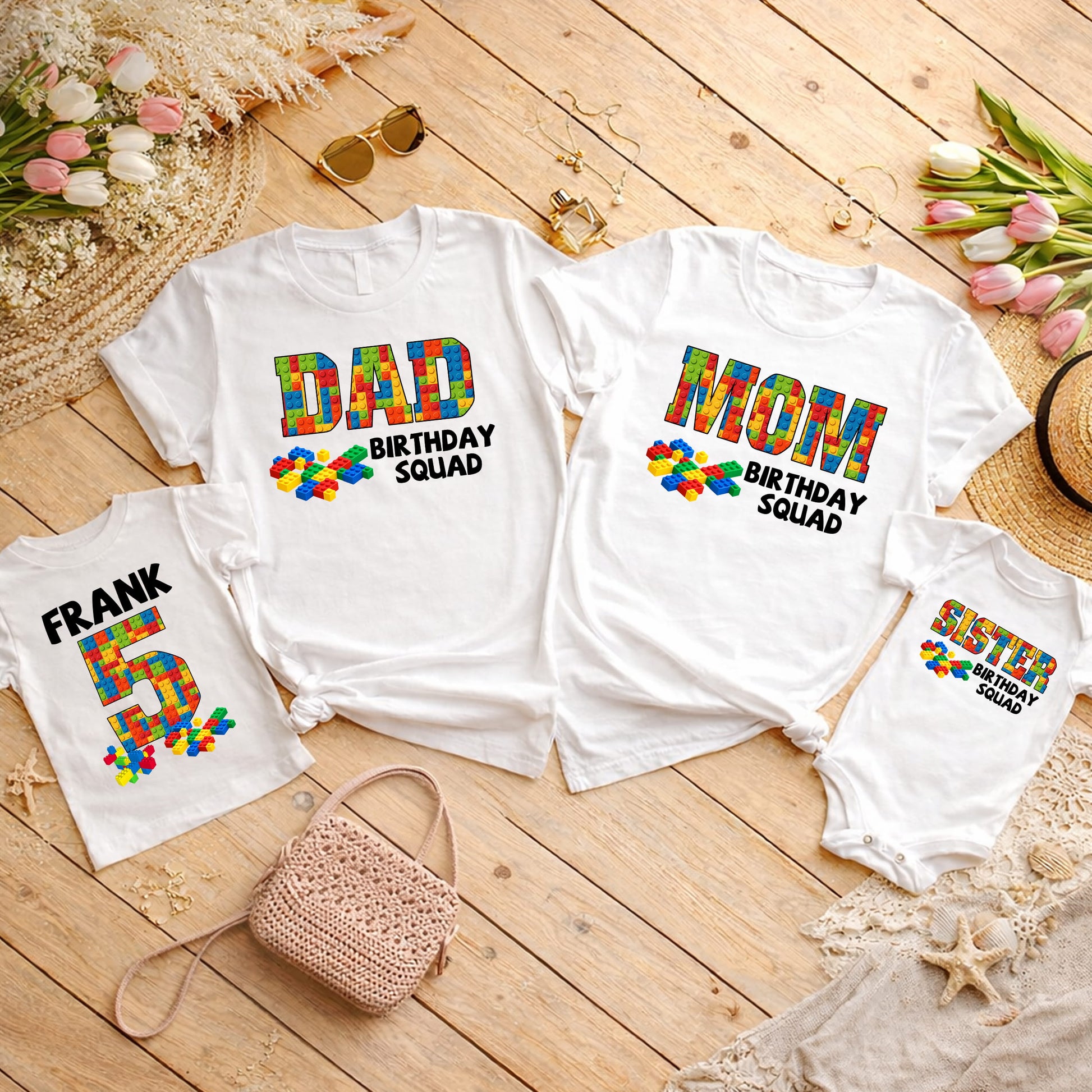 Building Block Birthday Squad Family Matching Shirts