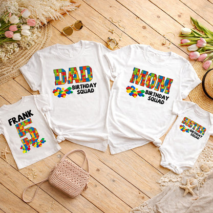 Building Block Birthday Squad Family Matching Shirts