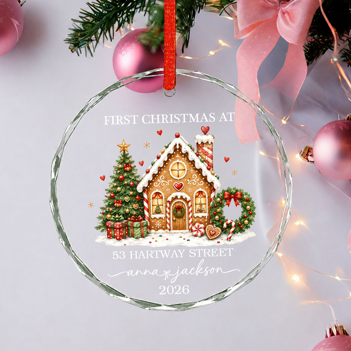 Personalized New Home Ornament, Housewarming gift, Our First christmas Keepsake