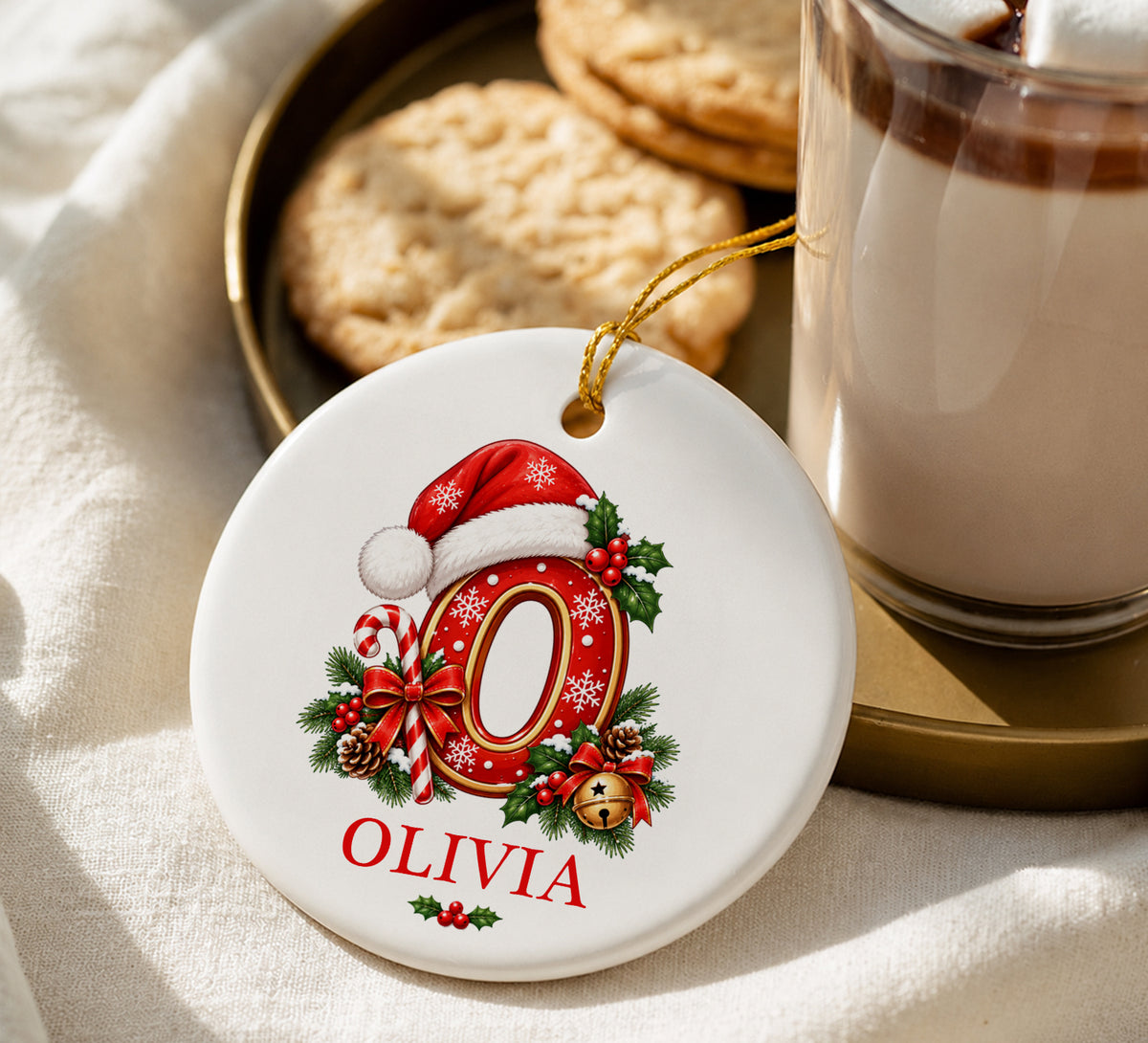 Personalized Initial Ornament, Custom Letter & Name Tree Decor, Monogram Holiday Ornament, Christmas Family Yearly Keepsake, Coworker Gift