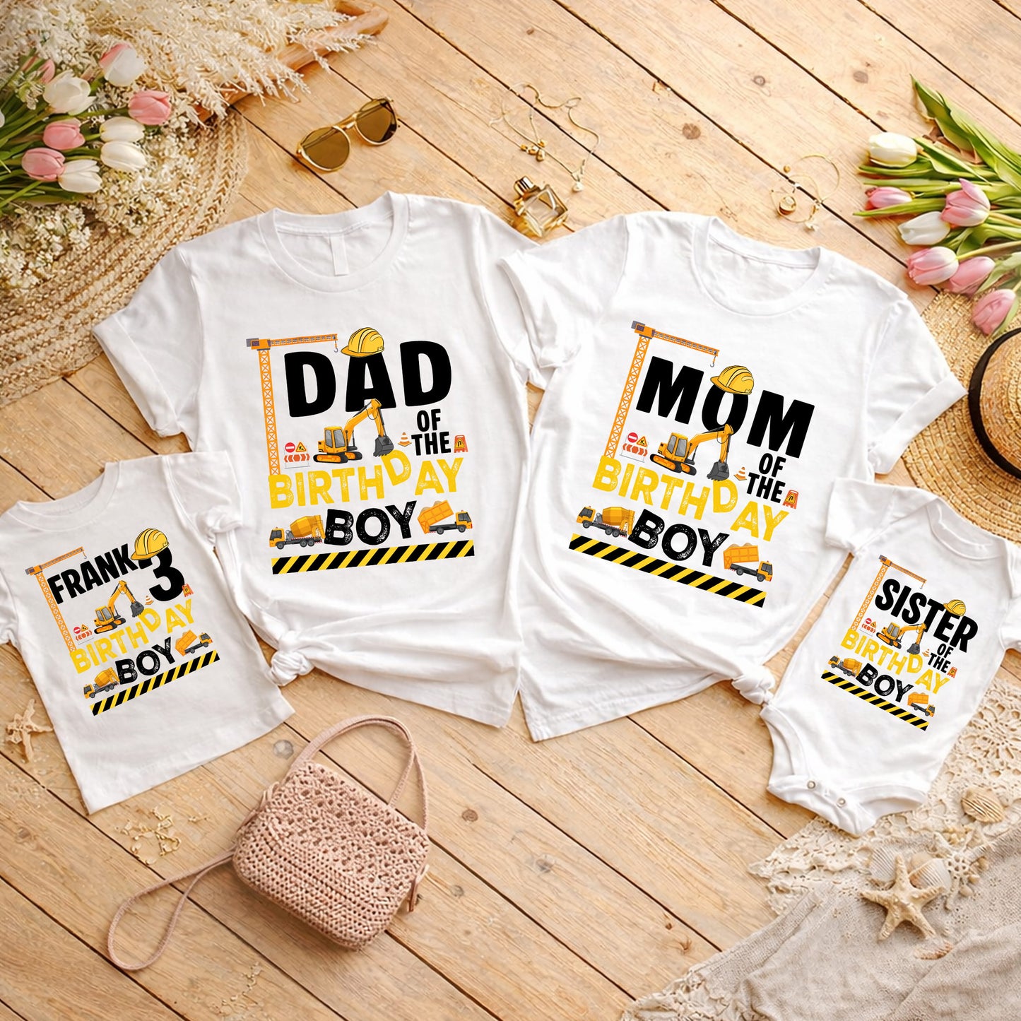 Construction Birthday Boy Family Matching Shirts
