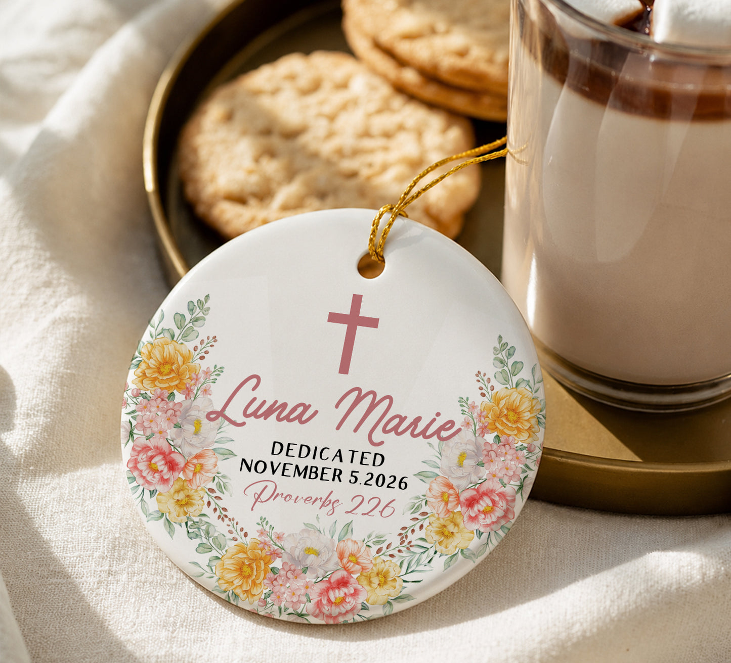 Dedicated Custom Name Ceramic Ornament Xmas 2026