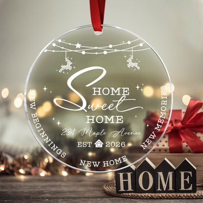 Home Sweat Custom Name Glass Ornament Xmas 2026