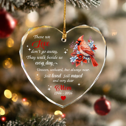 Mom Cardinal Bird - Image Memorial Christmas Glass Ornament Xmas 2026