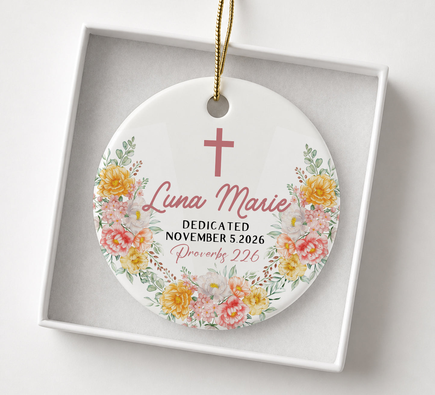 Dedicated Custom Name Ceramic Ornament Xmas 2026