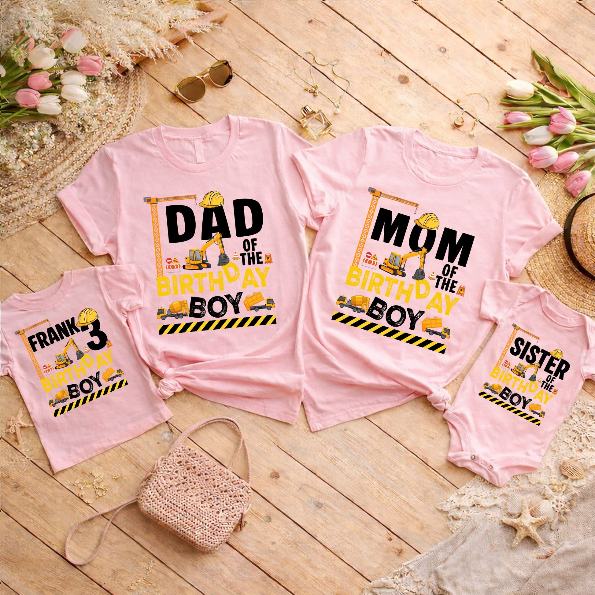 Construction Birthday Boy Family Matching Shirts