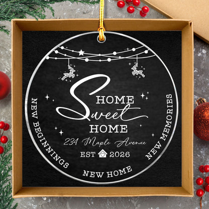 Home Sweat Custom Name Glass Ornament Xmas 2026