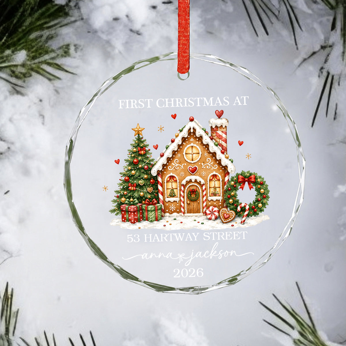 Personalized New Home Ornament, Housewarming gift, Our First christmas Keepsake