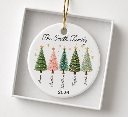 Personalized Family of Five Chrismtas Ornament 2026 - Our First Christmas As A Family of 5 Keepsake - Baby First Holiday Ornament - Parents Gift for Mom Dad - Newborn Kids Xmas Tree Decor