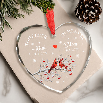 Together Cardinal Bird - Image Memorial Christmas Glass Ornament Xmas 2026
