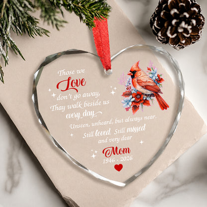 Mom Cardinal Bird - Image Memorial Christmas Glass Ornament Xmas 2026