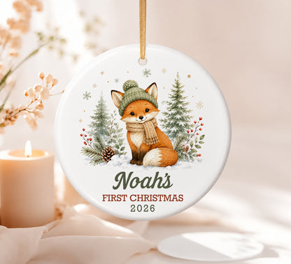 Baby's First Christmas Ornament Personalized, Custom Name Ornament, Deer Bear Fox Bunny Ceramic Christmas Keepsake Gift 2026