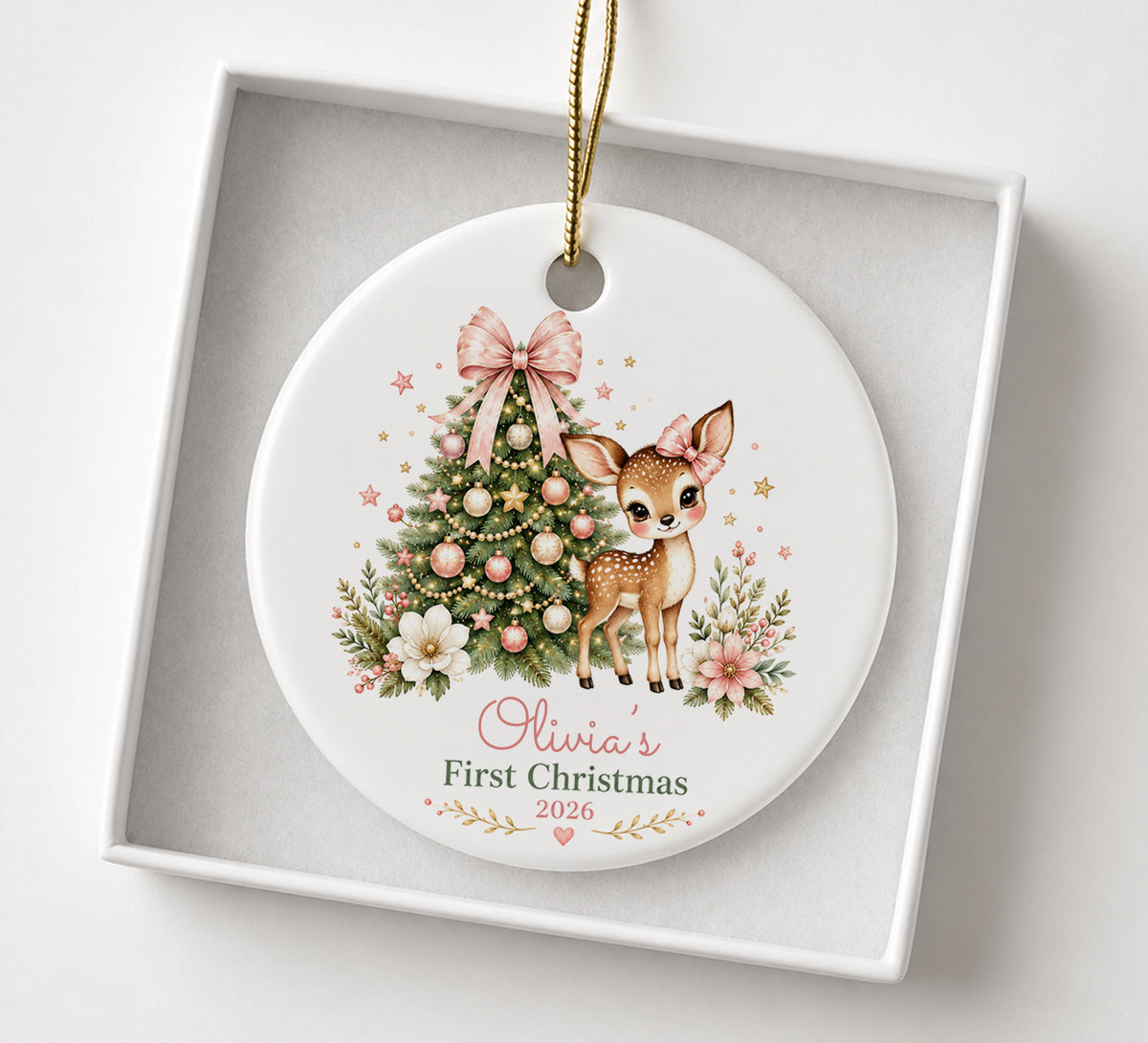 Personalized Baby Ornament - Christmas, Birthday Gifts for New Mom Dad - Custom Babies First Ornament
