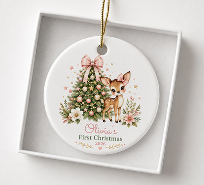 Personalized Baby Ornament - Christmas, Birthday Gifts for New Mom Dad - Custom Babies First Ornament