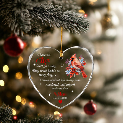 Mom Cardinal Bird - Image Memorial Christmas Glass Ornament Xmas 2026