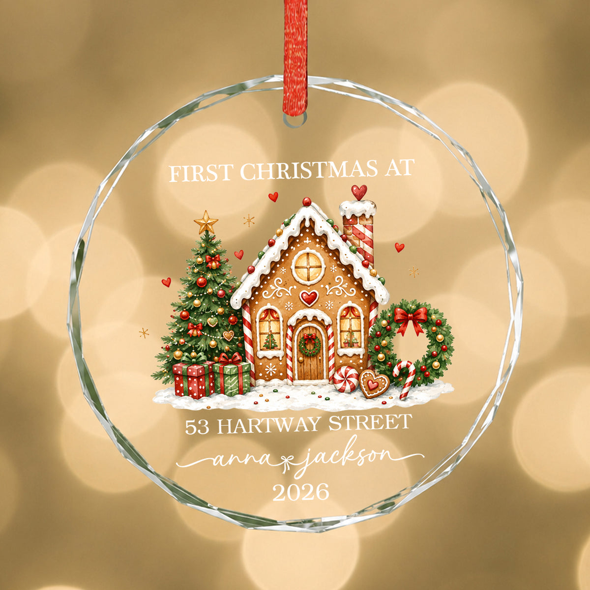 Personalized New Home Ornament, Housewarming gift, Our First christmas Keepsake