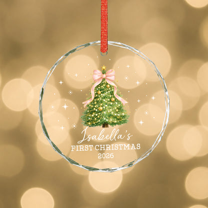 Baby 1st Christmas Ornament - Custom Name Glass Ornament 2026