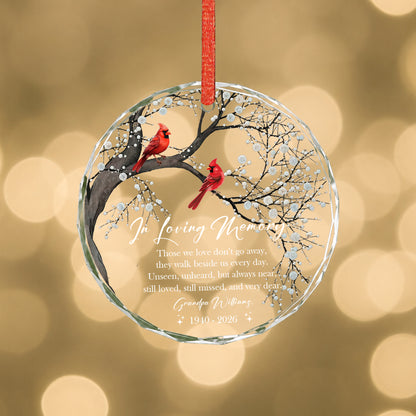 In Loving Memory Cardinal Bird - Image Memorial Christmas Glass Ornament Xmas 2026