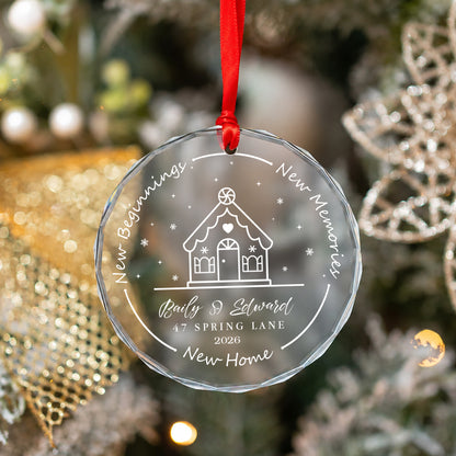 New Beginning New Home Custom Name Glass Xmas Ornament 2026