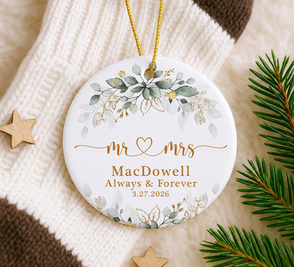 Anniversary Custom Name Ceramic Xmas Ornament 2026