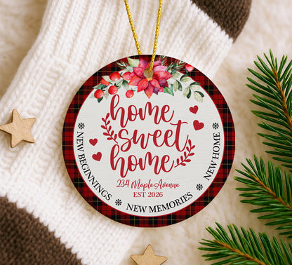 Home Sweat Home New Beginning - Custom Name & Address Ceramic Xmas Ornament 2026