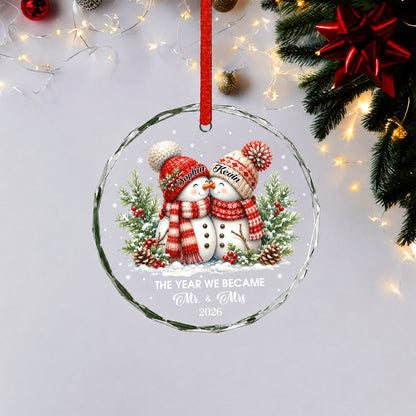 Custom First Christmas Ornament, Newlywed Wedding Gifts, Personalized First Christmas Keepsake, Our 1st Married Christmas Mr Mrs Orrnament