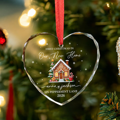 First Christmas In New Home Custom Name Glass Xmas Ornament 2026