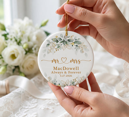 Anniversary Custom Name Ceramic Xmas Ornament 2026