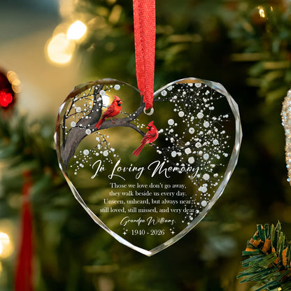 In Loving Memory Cardinal Bird - Image Memorial Christmas Glass Ornament Xmas 2026
