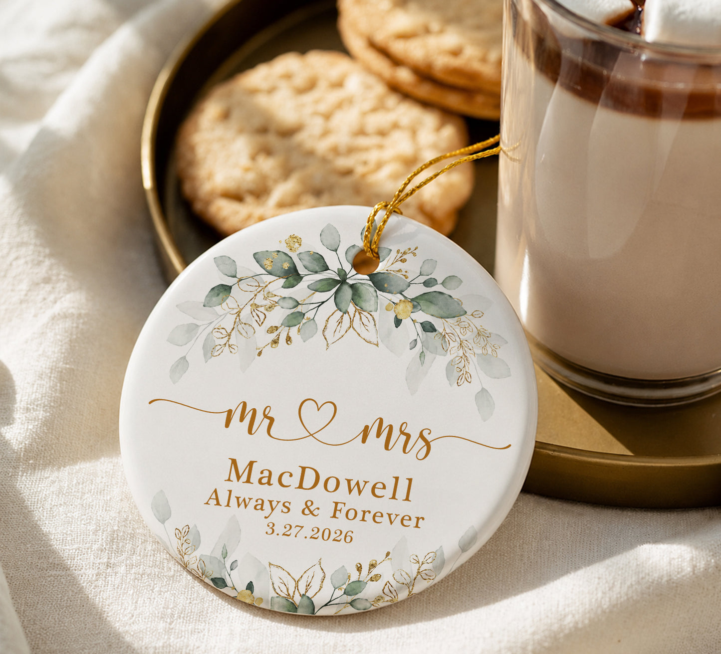 Anniversary Custom Name Ceramic Xmas Ornament 2026