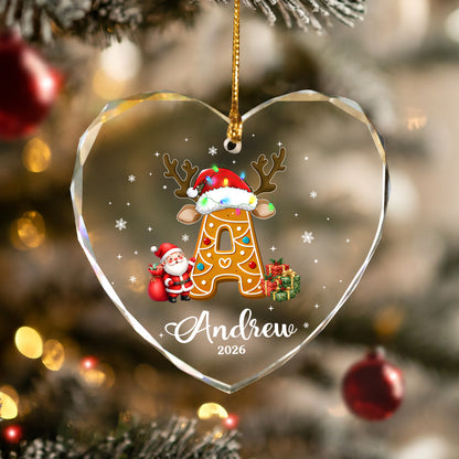 Init Letter Cookie Custom Name Christmas Glass Ornament Xmas 2026