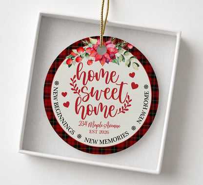 Home Sweat Home New Beginning - Custom Name & Address Ceramic Xmas Ornament 2026