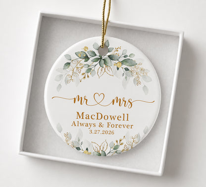 Anniversary Custom Name Ceramic Xmas Ornament 2026