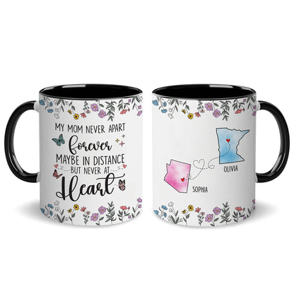 Personalized Distance State Coffee Mug Mothers Birthday Gift