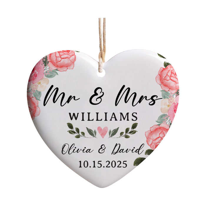 Personalized Wedding Ornament 2025, Mr and Mrs Christmas