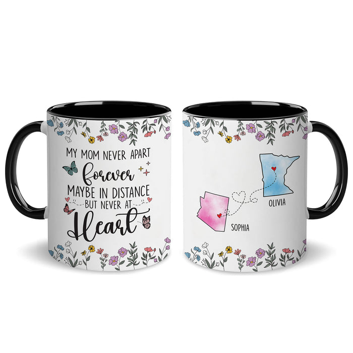 Personalized Distance State Coffee Mug Mothers Birthday Gift