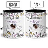 Personalized Map Distance State Floral Coffee Mug, Custom Long Distance