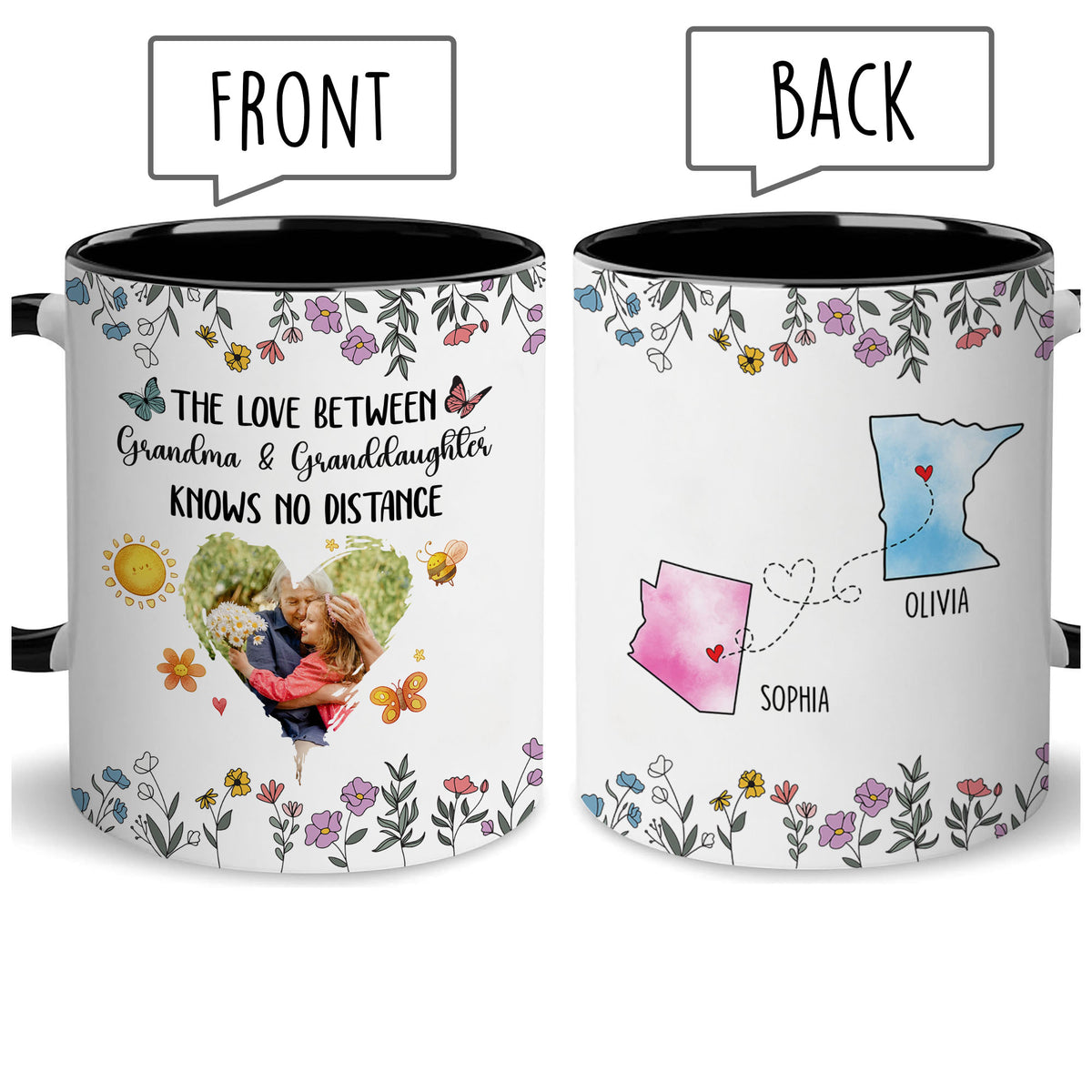 Personalized Choose States Custom Names Photo Image Coffee Mug