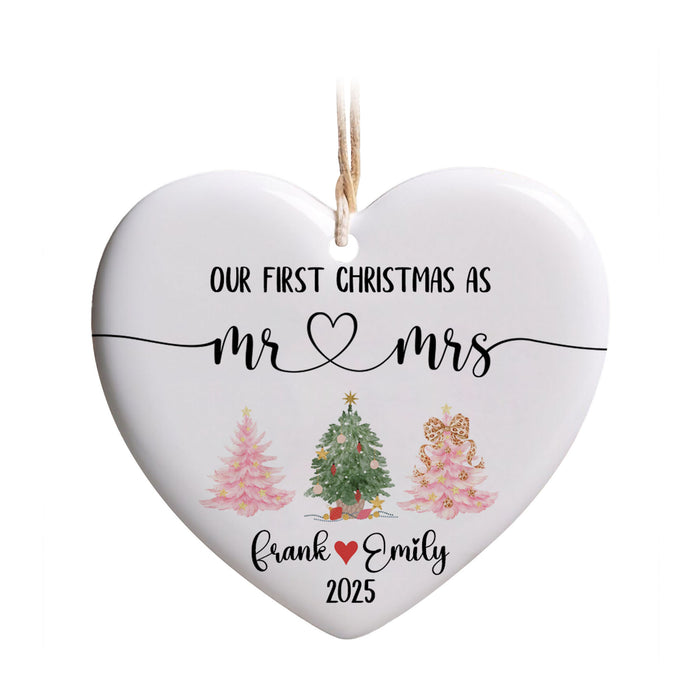 Personalized Our First Christmas As Mr and Mrs Ornament 2025