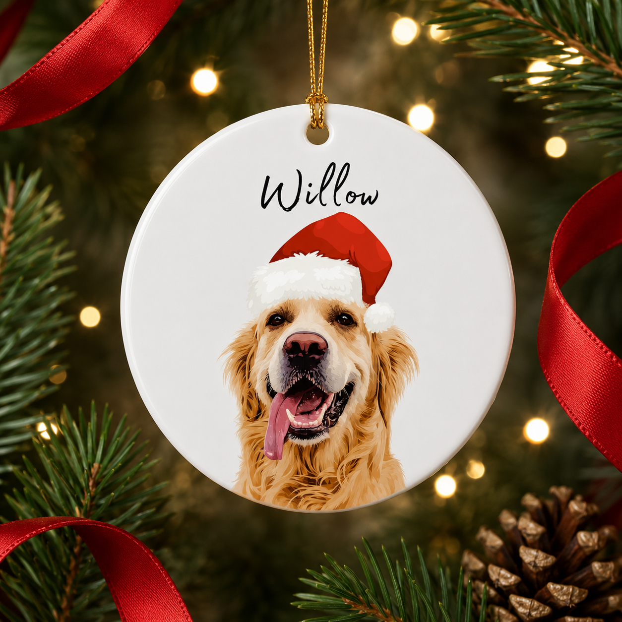 Personalized Pet Photo Ornament Custom Dog Cat Christmas Tree Ornament Custom Picture Gift Set 1-8 PCS